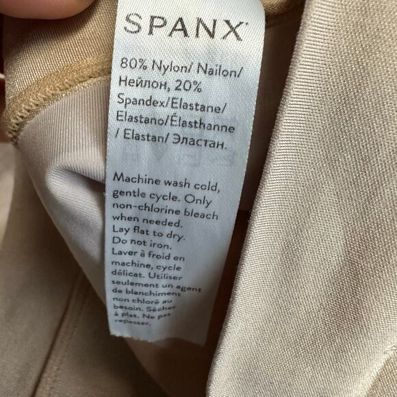 Spanx OnCore High-Waisted Mid-Thigh Shaping Shorts Nude Beige Women's XL - Picture 9 of 9